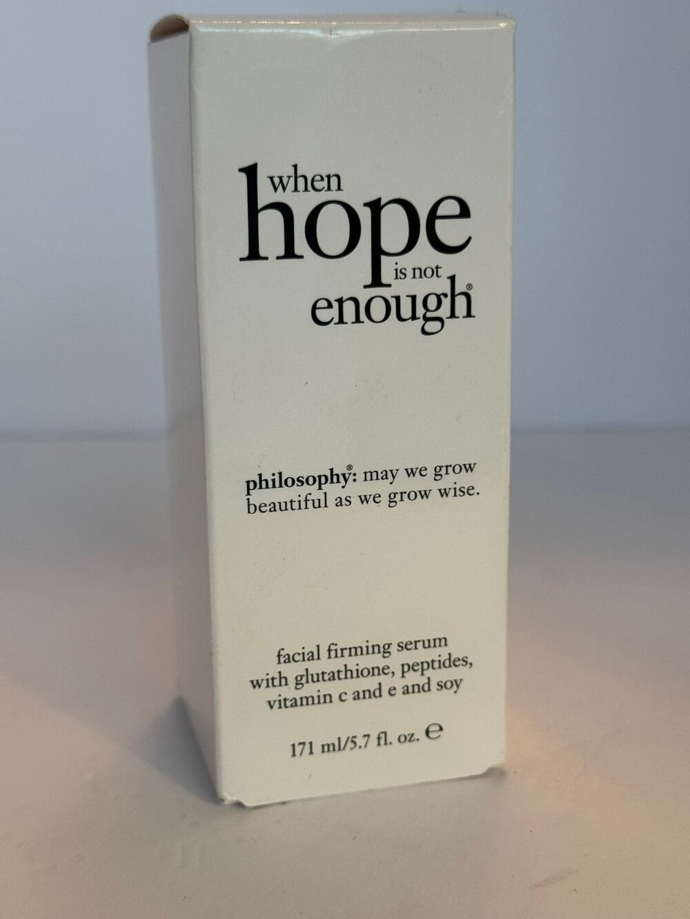 Philosophy When Hope Is Not Enough Facial Firming Serum Anti-Aging New